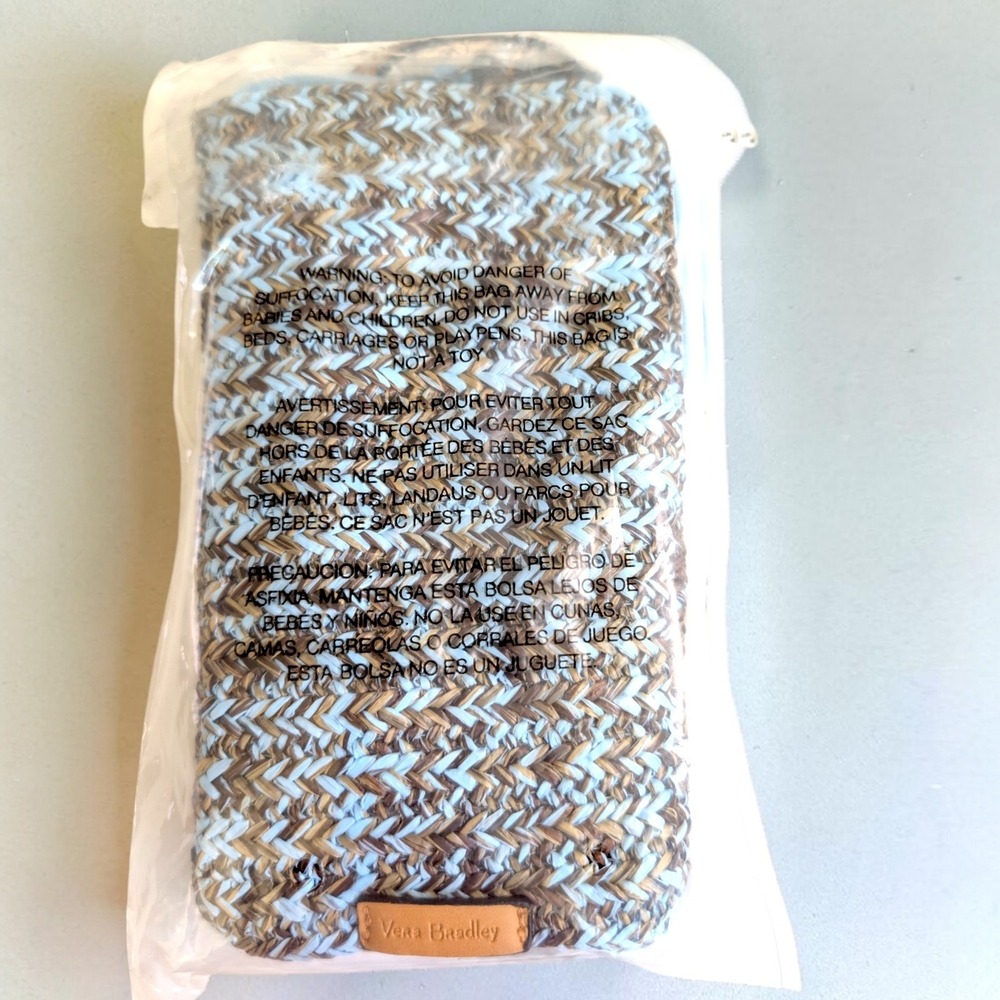 Vera Bradley Straw Cellphone Crossbody Mint Brown Sea Life New Factory Sealed